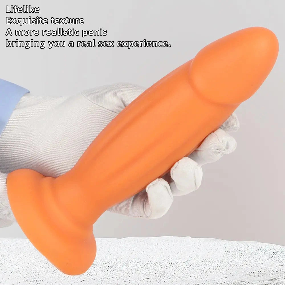 8.85in Eggless Female Masturbator Silicone Soft Dildo For Women Men