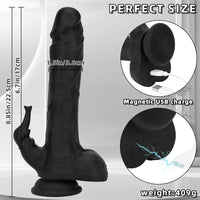 8.85in Elephant 3in1 Heating Thrusting Vibrating Remote Dildo Sex Toy