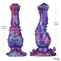 8.85in Fantasy Monster Hierarchical Design Silicone Big Dildo For Women