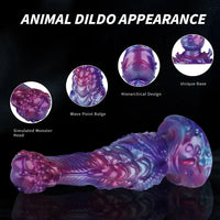 8.85in Fantasy Monster Hierarchical Design Silicone Big Dildo For Women