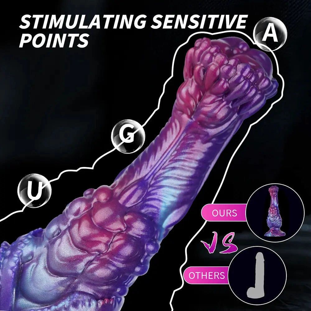 8.85in Fantasy Monster Hierarchical Design Silicone Big Dildo For Women