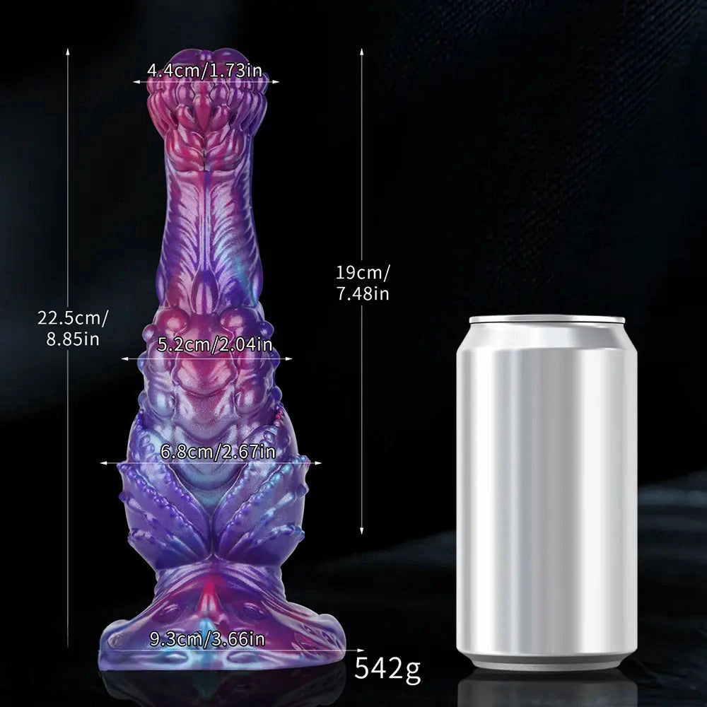 8.85in Fantasy Monster Hierarchical Design Silicone Big Dildo For Women