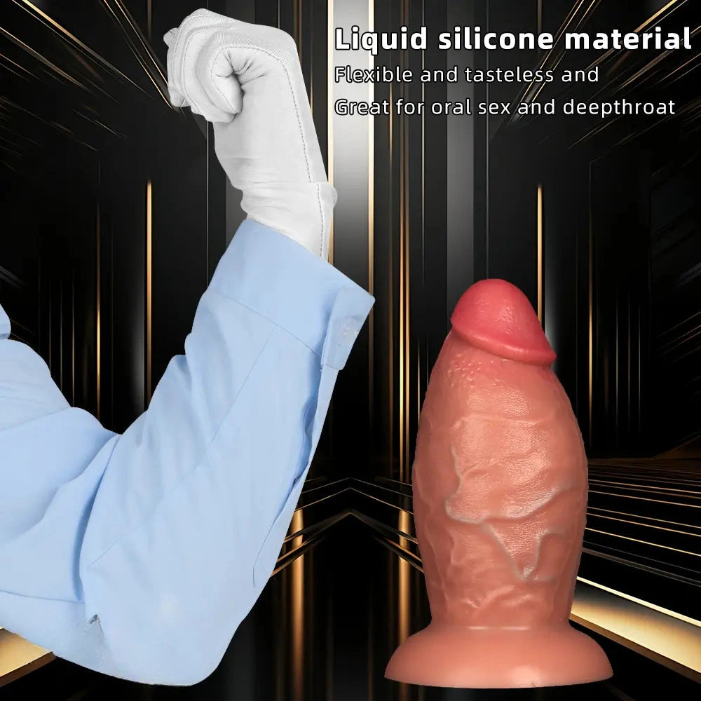 8.85in Liquid Silicone Dual Hardness Super Large Thick Penis Flexible Dildo