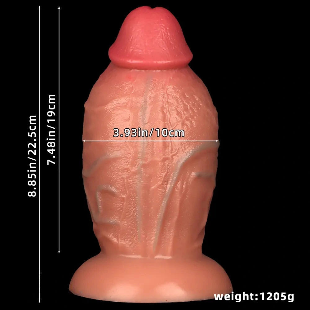 8.85in Liquid Silicone Dual Hardness Super Large Thick Penis Flexible Dildo