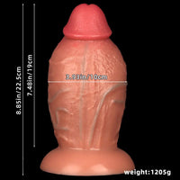 8.85in Liquid Silicone Dual Hardness Super Large Thick Penis Flexible Dildo