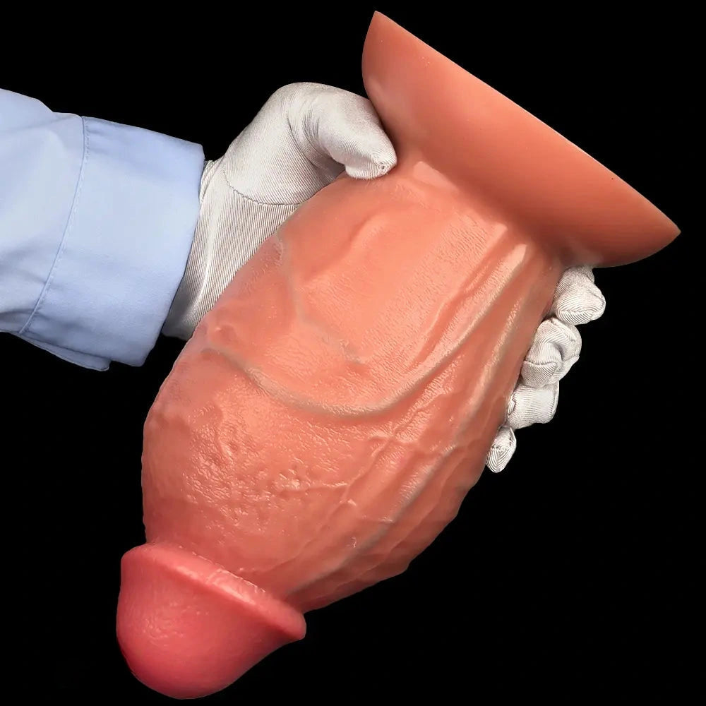8.85in Liquid Silicone Dual Hardness Super Large Thick Penis Flexible Dildo