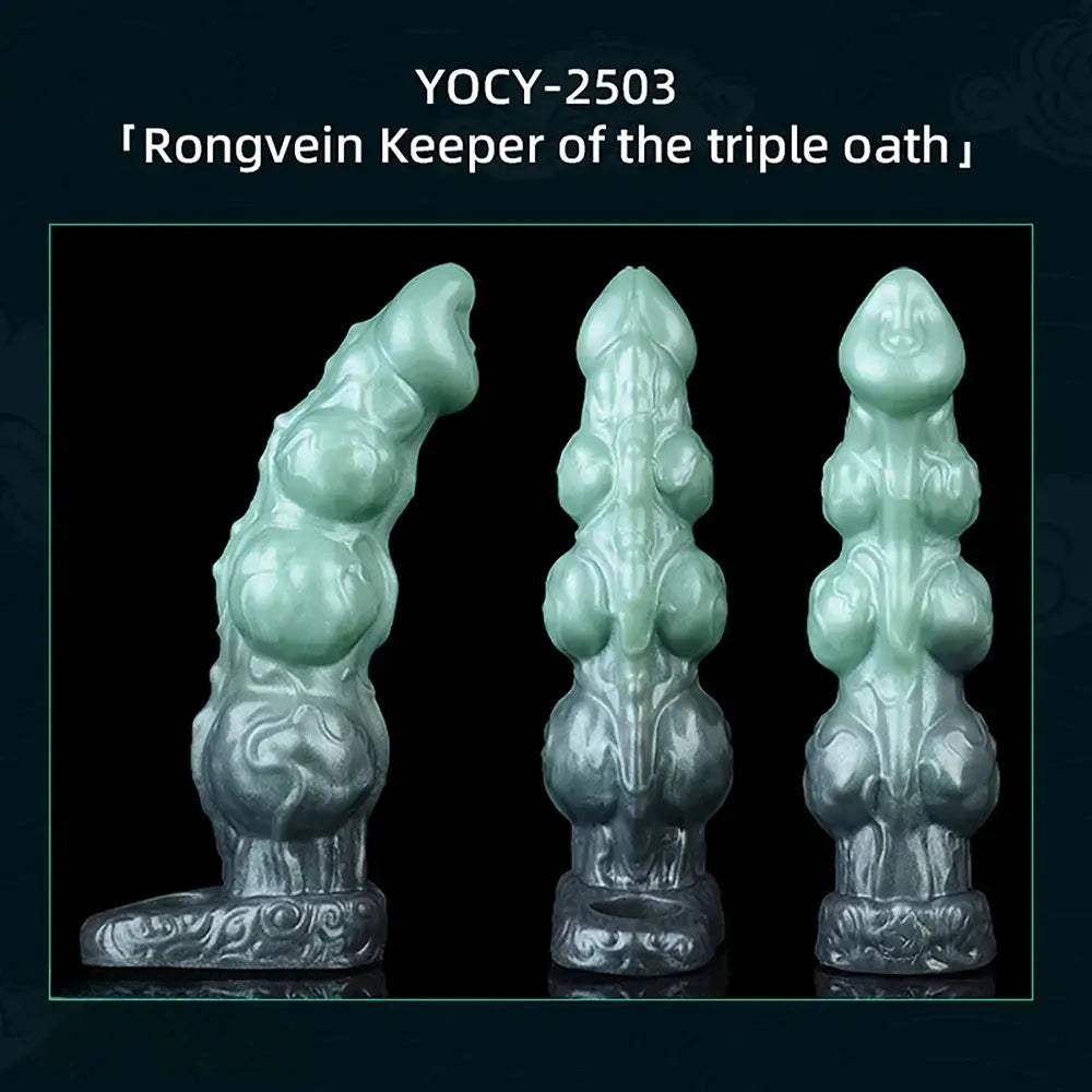 8.85in Platinum Silicone Fantasy Penis Sleeve Dildo For Thickening Cock Toy