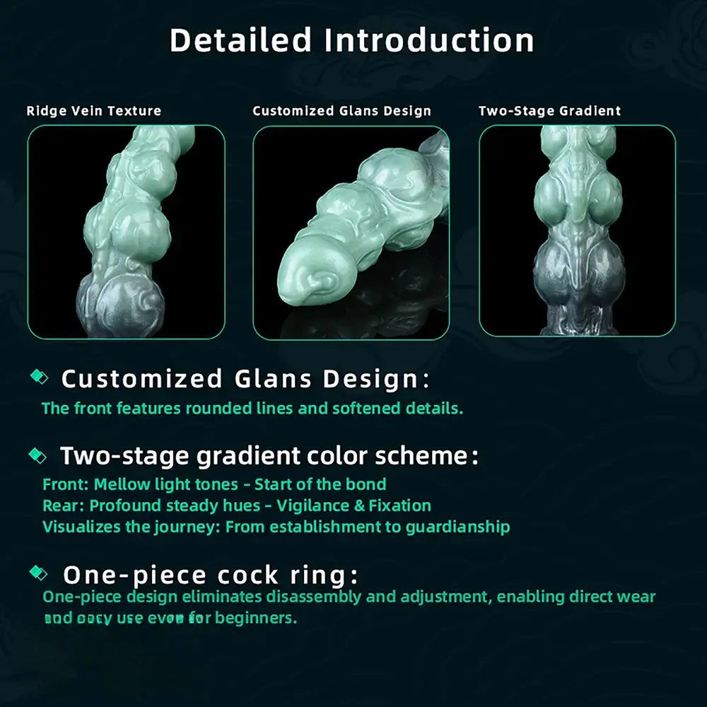 8.85in Platinum Silicone Fantasy Penis Sleeve Dildo For Thickening Cock Toy