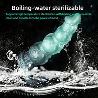 8.85in Platinum Silicone Fantasy Penis Sleeve Dildo For Thickening Cock Toy