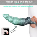 8.85in Platinum Silicone Fantasy Penis Sleeve Dildo For Thickening Cock Toy