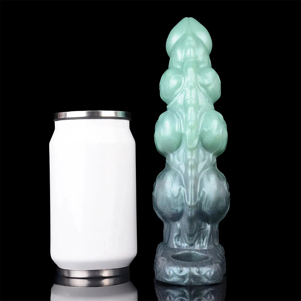 8.85in Platinum Silicone Fantasy Penis Sleeve Dildo For Thickening Cock Toy