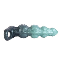 8.85in Platinum Silicone Fantasy Penis Sleeve Dildo For Thickening Cock Toy