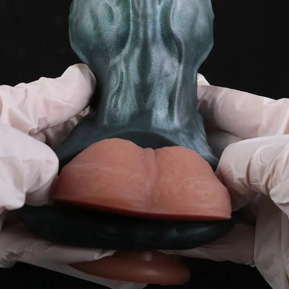 8.85in Platinum Silicone Fantasy Penis Sleeve Dildo For Thickening Cock Toy