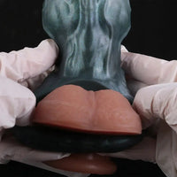 8.85in Platinum Silicone Fantasy Penis Sleeve Dildo For Thickening Cock Toy