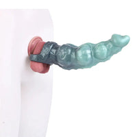 8.85in Platinum Silicone Fantasy Penis Sleeve Dildo For Thickening Cock Toy