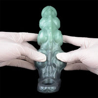 8.85in Platinum Silicone Fantasy Penis Sleeve Dildo For Thickening Cock Toy