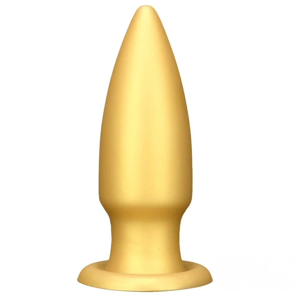 8.85in Premium Gold Soft Liquid Silicone Big Butt Plug Dildo Sex Toy