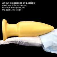 8.85in Premium Gold Soft Liquid Silicone Big Butt Plug Dildo Sex Toy
