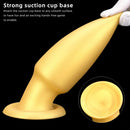 8.85in Premium Gold Soft Liquid Silicone Big Butt Plug Dildo Sex Toy