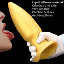 8.85in Premium Gold Soft Liquid Silicone Big Butt Plug Dildo Sex Toy