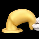 8.85in Premium Gold Soft Liquid Silicone Big Butt Plug Dildo Sex Toy