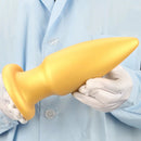 8.85in Premium Gold Soft Liquid Silicone Big Butt Plug Dildo Sex Toy