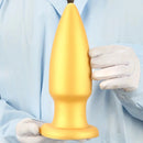 8.85in Premium Gold Soft Liquid Silicone Big Butt Plug Dildo Sex Toy