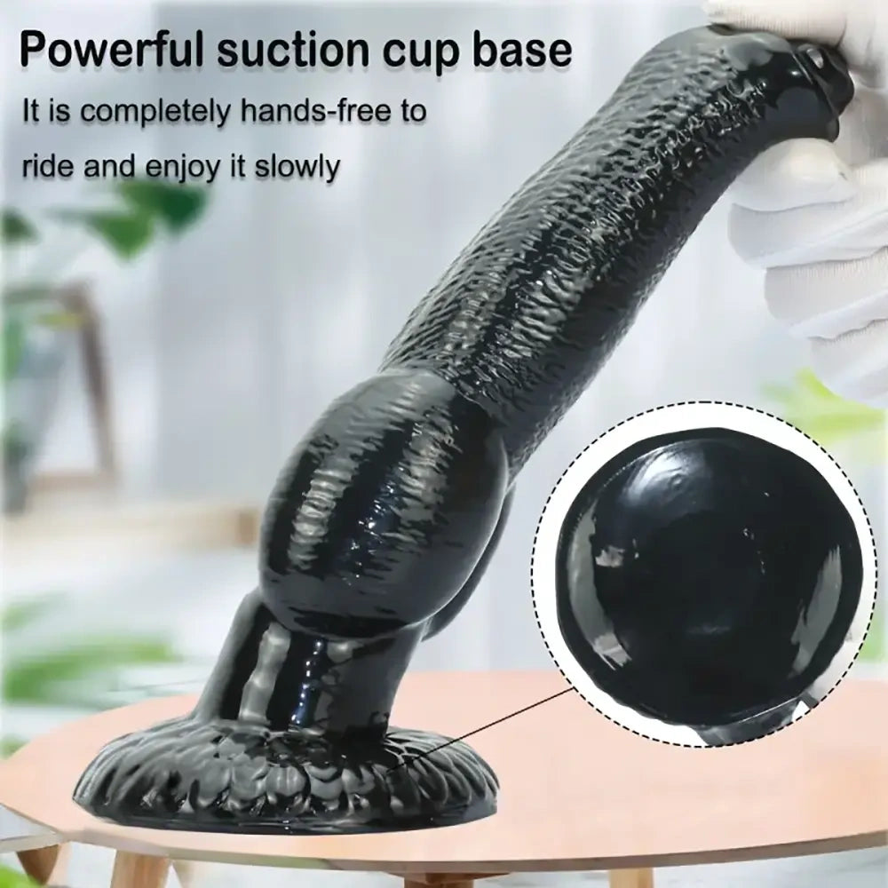 8.85in Realistic Animal Dog Knotted PVC Big Dildo For Women Men