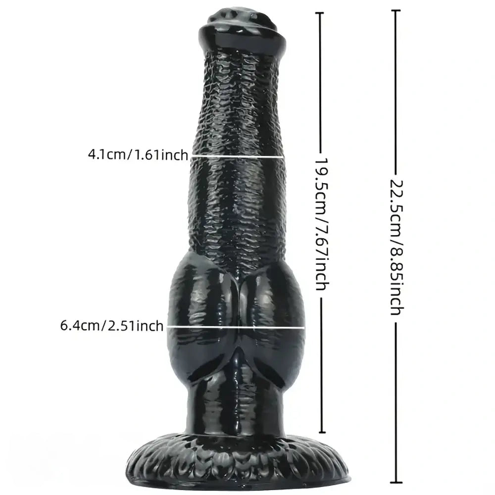 8.85in Realistic Animal Dog Knotted PVC Big Dildo For Women Men