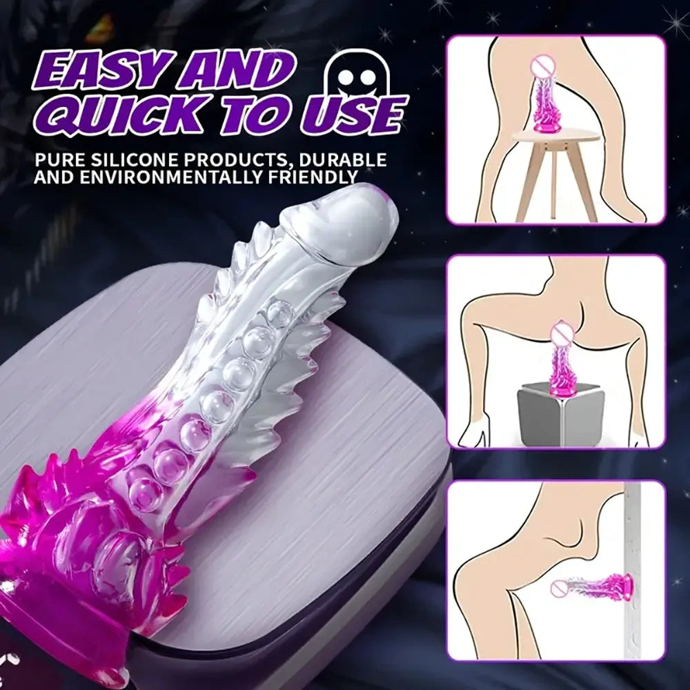 8.85in Realistic Dragon Weird Monster Dildo Suction Cup Sex Toy