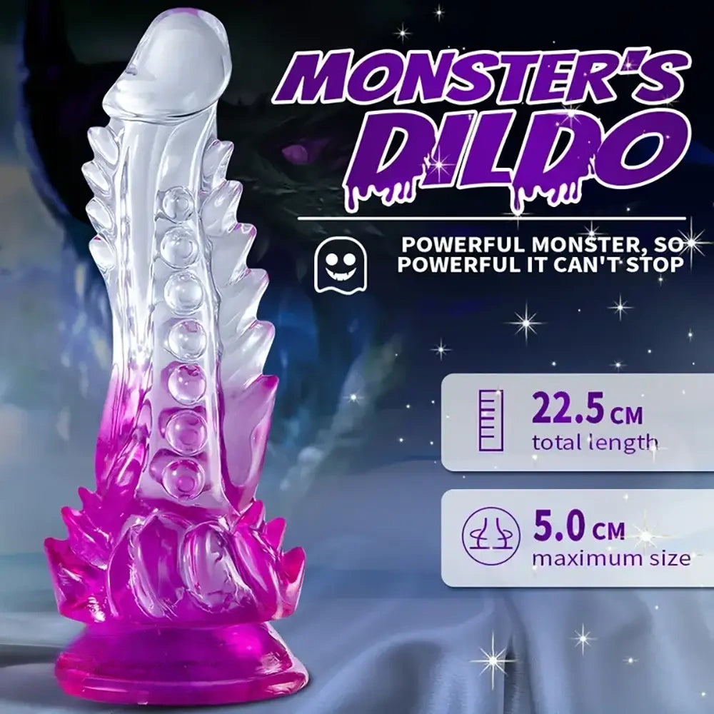 8.85in Realistic Dragon Weird Monster Dildo Suction Cup Sex Toy