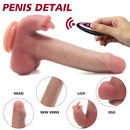 8.85in Realistic Expandable Heated Silicone Tongue Female Dildo