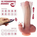 8.85in Realistic Expandable Heated Silicone Tongue Female Dildo