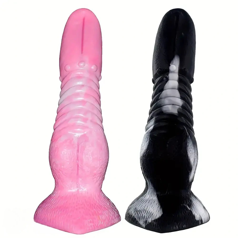 8.85in Realistic Tongue Knot Silicone Fantasy Odd Big Dildo Sex Toy