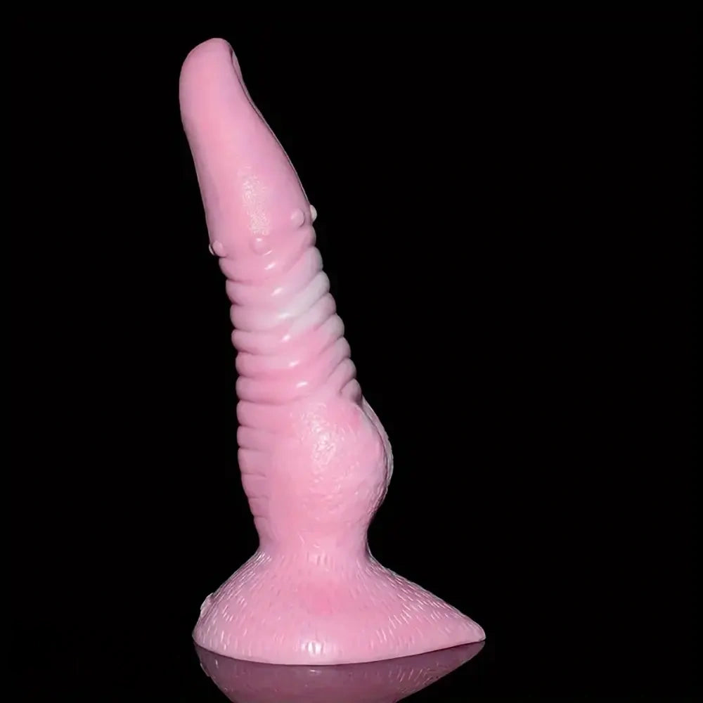 8.85in Realistic Tongue Knot Silicone Fantasy Odd Big Dildo Sex Toy