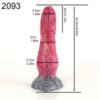 8.85in Realistic Tongue Knot Silicone Fantasy Odd Big Dildo Sex Toy