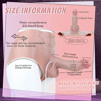 8.85in Solid Dildo Panty Lifelike One-Piece Penis Silicone Vagina Massager