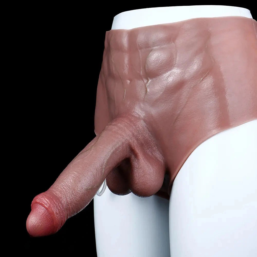 8.85in Solid Dildo Panty Lifelike One-Piece Penis Silicone Vagina Massager