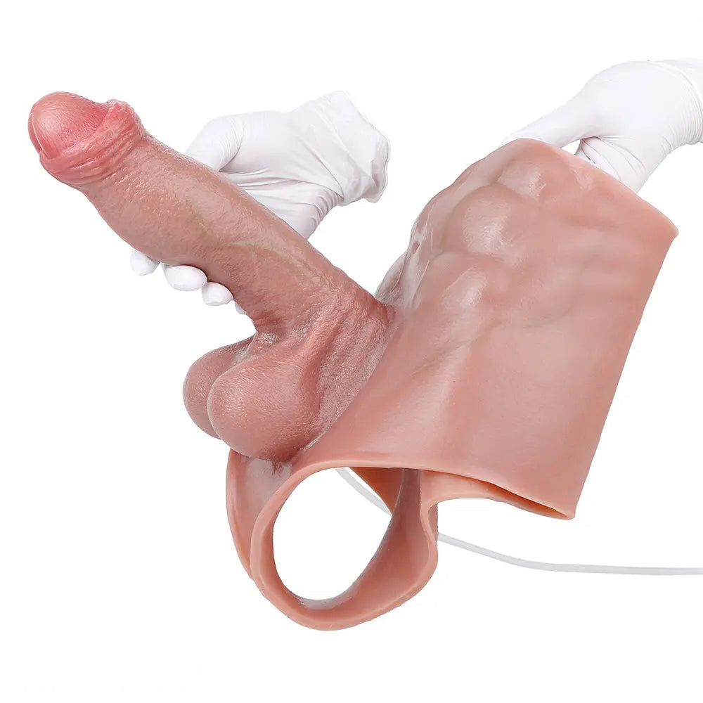 8.85in Solid Dildo Panty Lifelike One-Piece Penis Silicone Vagina Massager