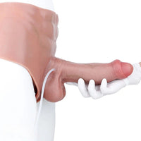 8.85in Solid Dildo Panty Lifelike One-Piece Penis Silicone Vagina Massager