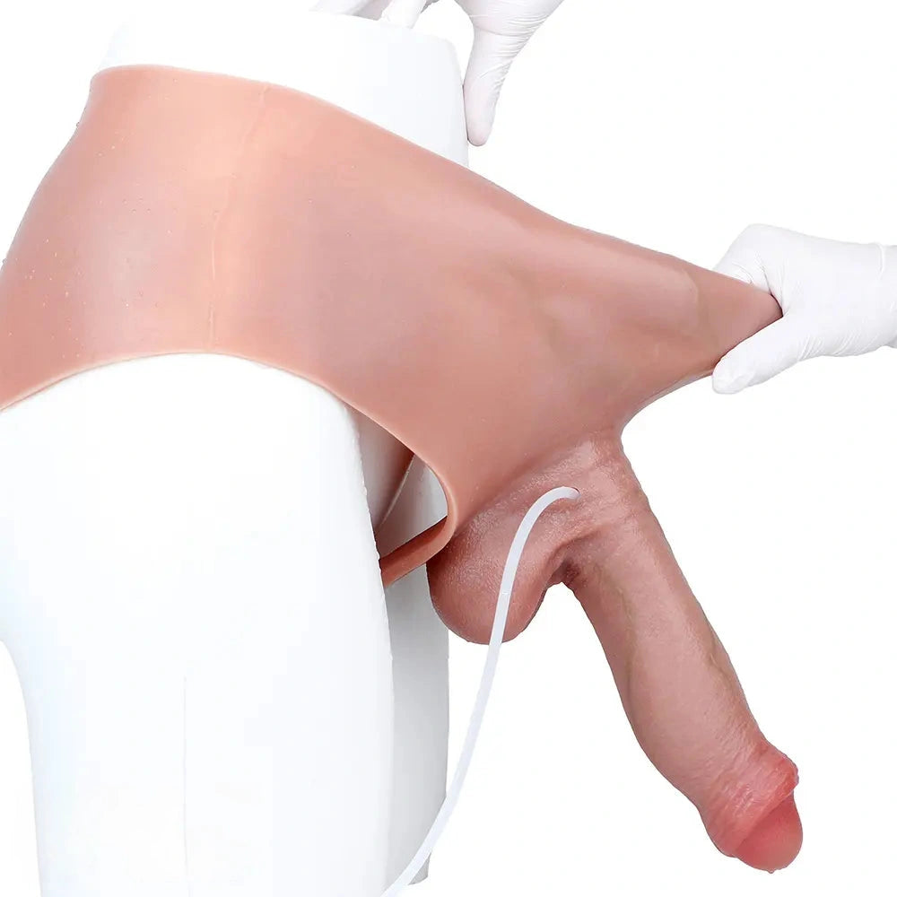 8.85in Solid Dildo Panty Lifelike One-Piece Penis Silicone Vagina Massager