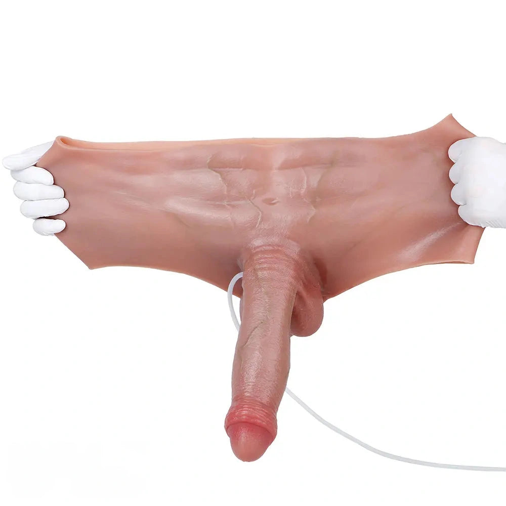 8.85in Solid Dildo Panty Lifelike One-Piece Penis Silicone Vagina Massager