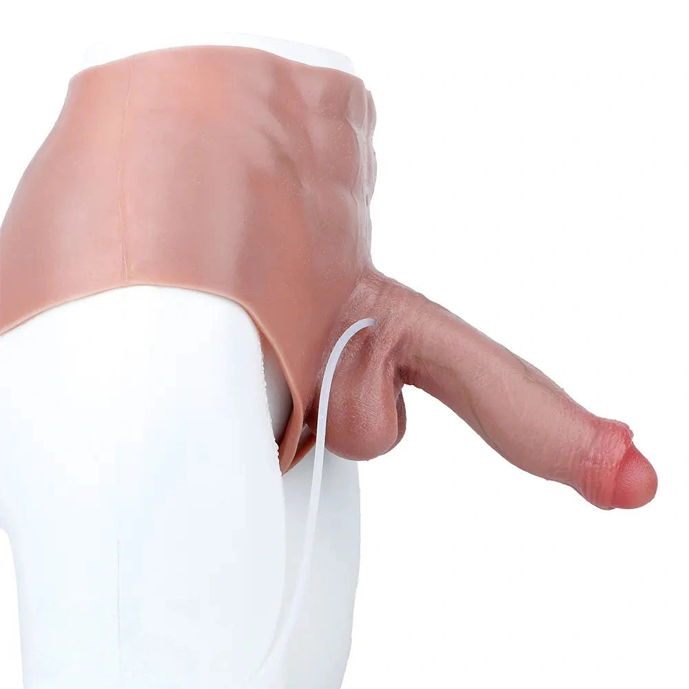 8.85in Solid Dildo Panty Lifelike One-Piece Penis Silicone Vagina Massager
