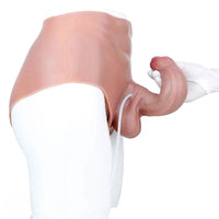 8.85in Solid Dildo Panty Lifelike One-Piece Penis Silicone Vagina Massager