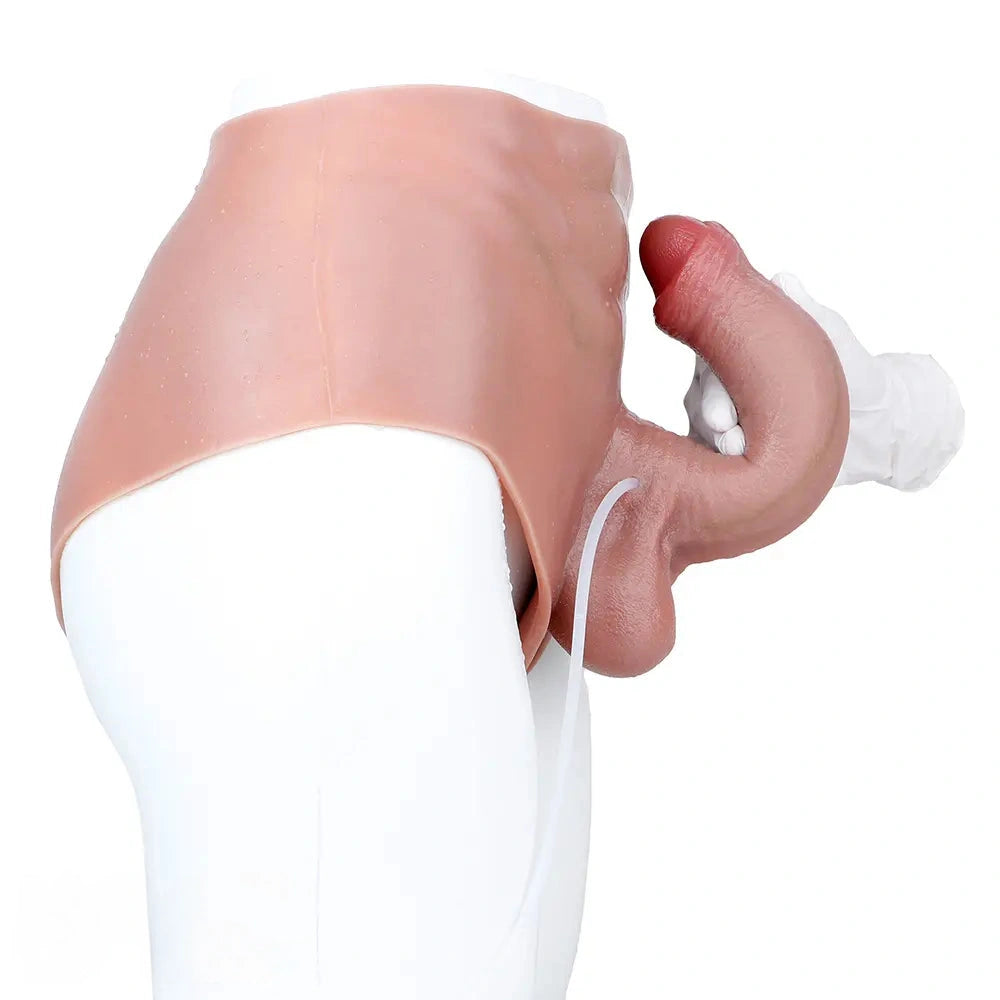 8.85in Solid Dildo Panty Lifelike One-Piece Penis Silicone Vagina Massager