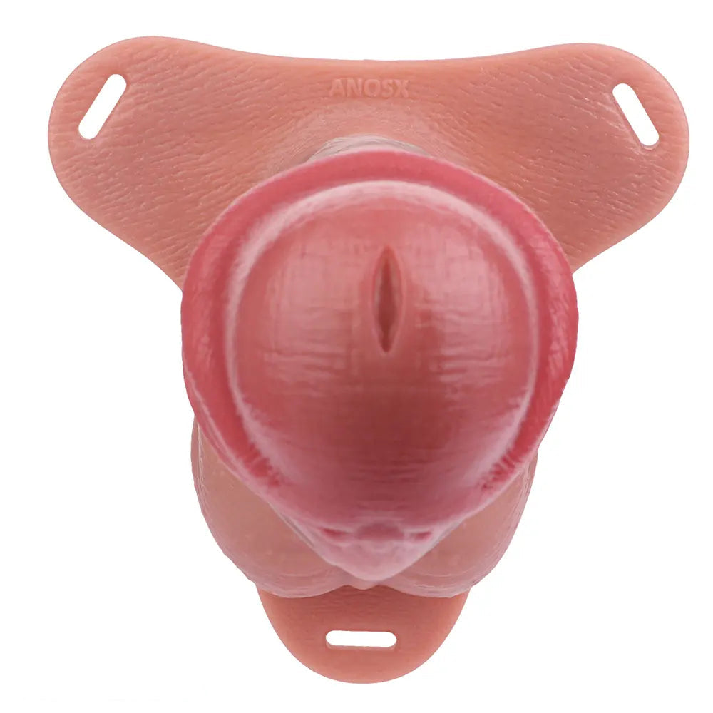 8.85in Strap on Hollow Lifelike Silicone Cock Cage Dildo For Chastity Cock
