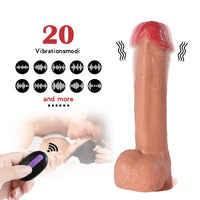 8.85in TPE 20 Frequencies Vibrating Modes Realistic Remote Dildo
