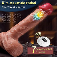 8.85in Wireless Remote Control Vibrating Heating Ejaculating Real Dildo