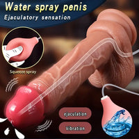 8.85in Wireless Remote Control Vibrating Heating Ejaculating Real Dildo