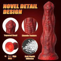 8.86in Big Monster Dildo Vibrating Thrusting Muscle Design Silicone Soft Dildo